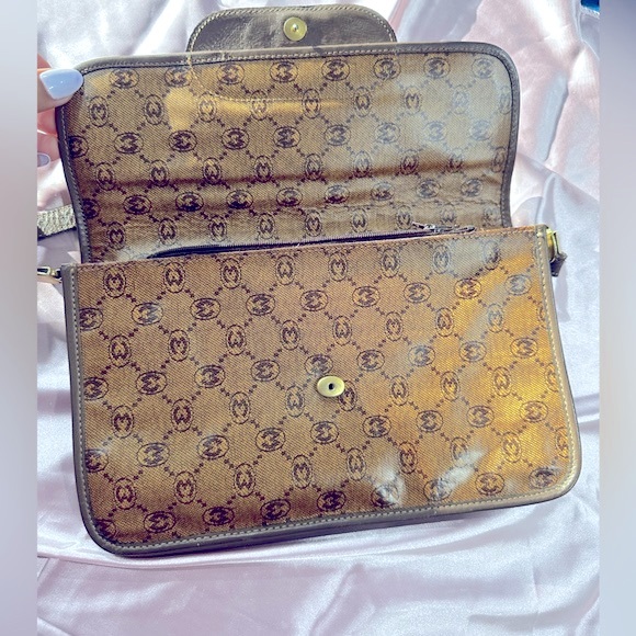 MORABITO Paris Women's Monogram Brown Leather Shoulder Handbag Purse Vintage - Picture 15 of 16